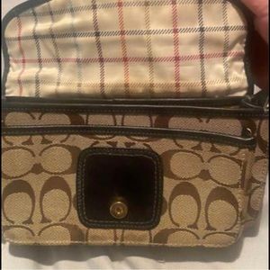 Coach Mini Bag Leather Trim Good Condition